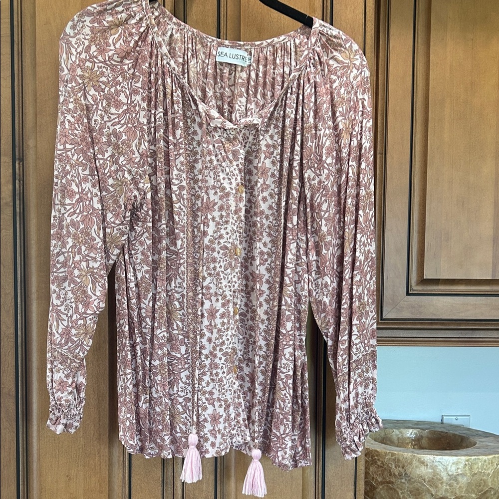 Sea Lustre Women's Floral Blouse in Pink